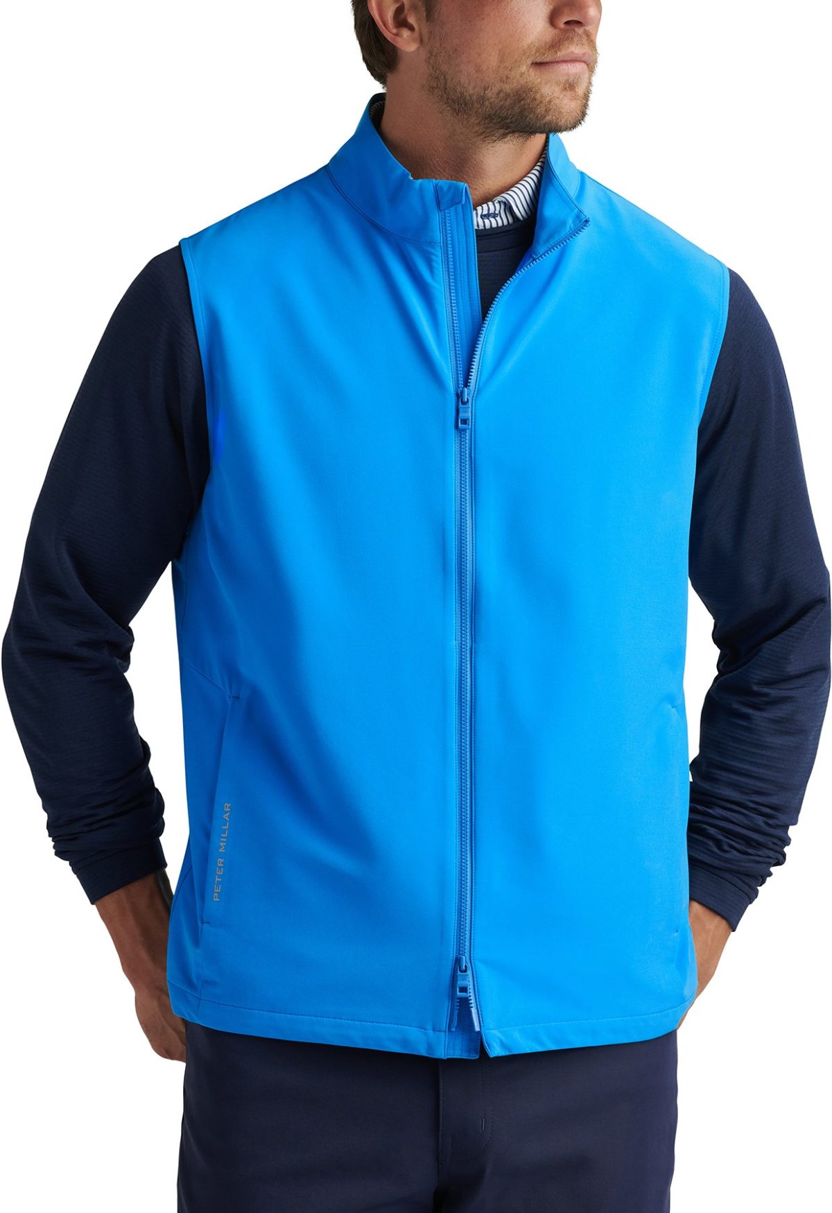 Peter Millar Dunes Men's Golf Vest - Blue, Size: Large