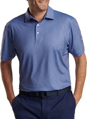 Peter Millar Pina Skullada Performance Jersey Men's Golf Polo Shirt - Purple, Size: Small