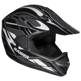 Raider RX1 MX Off-Road Helmet for Adults - Black/Silver - Medium