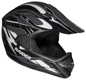 Raider RX1 MX Off-Road Helmet for Adults - Black/Silver - Medium