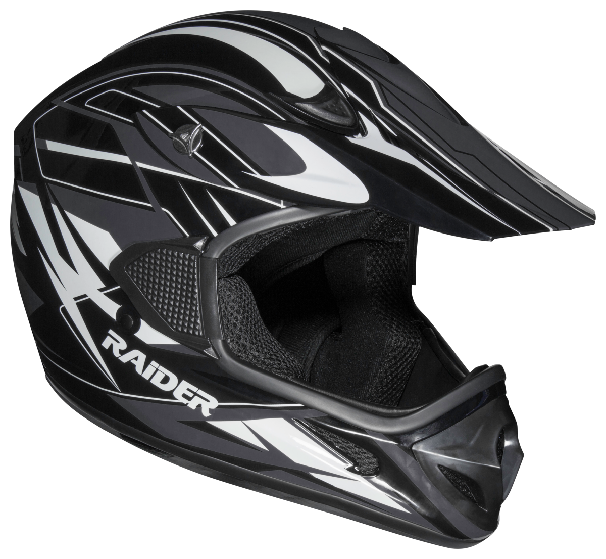 Raider RX1 MX Off-Road Helmet for Adults - Black/Silver - Small