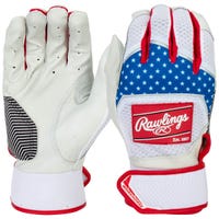 Rawlings Workhorse Adult Baseball Batting Gloves - 2022 Model in Red/White Blue Size Medium