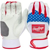 Rawlings Workhorse Youth Baseball Batting Gloves - 2022 Model in Red/White Blue Size Large