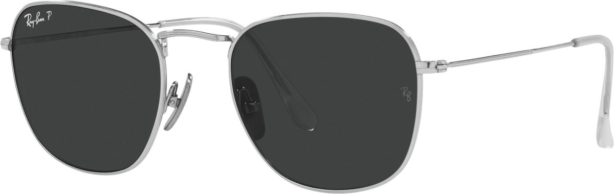 Ray-Ban Frank Titanium Sunglasses, Men's, Silver/Polarized Black