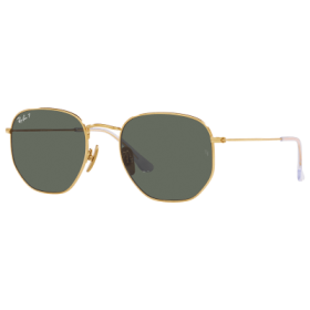 Ray-Ban Hexagonal Titanium RB8148 Glass Polarized Sunglasses - Polished Gold/Green Classic - Medium