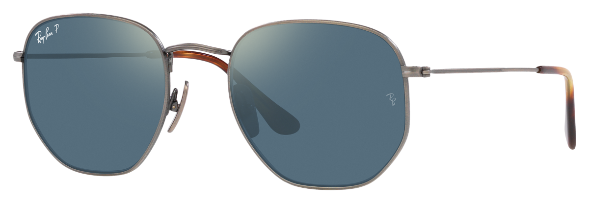 Ray-Ban Hexagonal Titanium RB8148 Mirror Glass Polarized Sunglasses