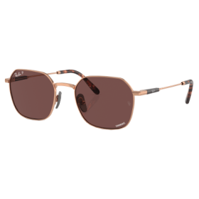 Ray-Ban Jim Titanium RB8094 Chromance Glass Polarized Sunglasses - Polished Light Brown/Dark Violet Chromance