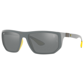 Ray-Ban RB8361M Scuderia Ferrari Collection Mirror Sunglasses - Polished Gray/Gray Mirror - X-Large