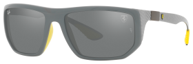 Ray-Ban RB8361M Scuderia Ferrari Collection Mirror Sunglasses - Polished Gray/Gray Mirror - X-Large