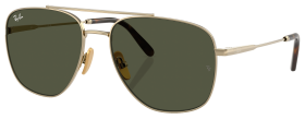 Ray-Ban William Titanium RB8097 Glass Sunglasses - Polished Arista/Green Classic G-15 - X-Large