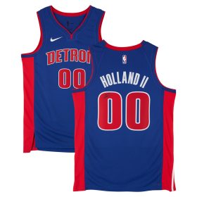 Ron Holland II Detroit Pistons Autographed Blue Nike Icon Edition Swingman Jersey