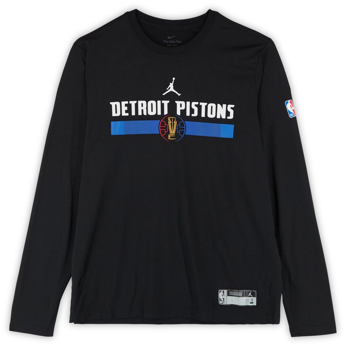 Ron Holland II Detroit Pistons Player-Worn Black NBA Cup Long Sleeve T-Shirt from the 2024-25 NBA Season - Size XL