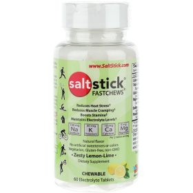 SaltStick Fastchews Chewable Electrolyte Tablets Lemon-Lime, bottle of 60