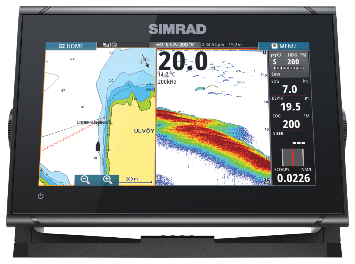 Simrad GO9 XSE Fish Finder/Chartplotter with HDI Transducer, C-MAP DISCOVER Charts, and HALO20 Radar