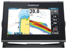 Simrad GO9 XSE Fish Finder/Chartplotter with HDI Transducer, C-MAP DISCOVER Charts, and HALO20 Radar