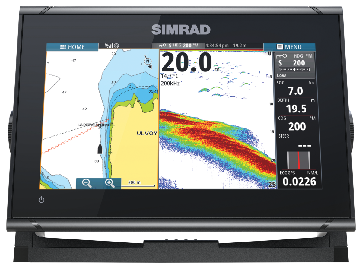 Simrad GO9 XSE Fish Finder/Chartplotter with HDI Transducer and C-MAP DISCOVER Charts