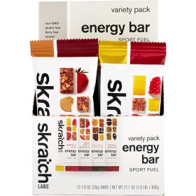 Skratch Labs Energy Bar Sport Fuel Variety Pack Almond Chocolate Chip/Cherry Pistachio, 12 pack