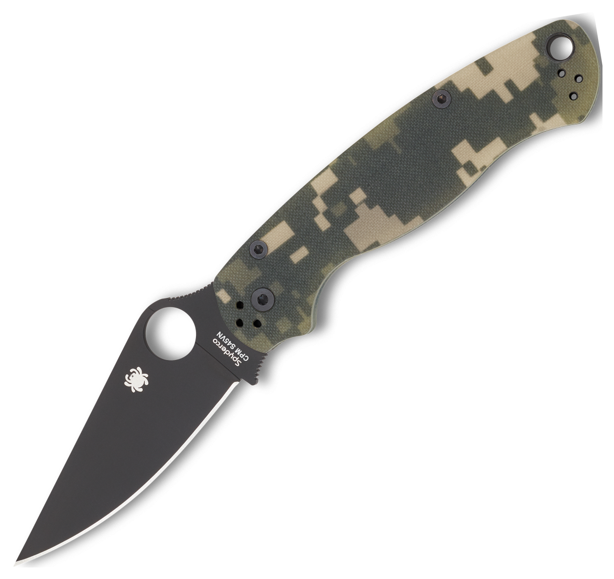 Spyderco Para-Military 2 G-10 Black Blade Folding Knife - Digital Camo