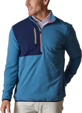 Straight Down Moonstone Quarter Zip Men's Golf Pullover - Grey, Size: Large