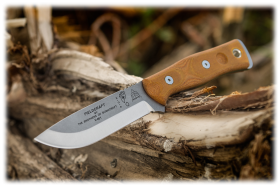 TOPS Knives Fieldcraft By B.O.B. Fixed-Blade Knife - Tumble/Tan Canvas Micarta