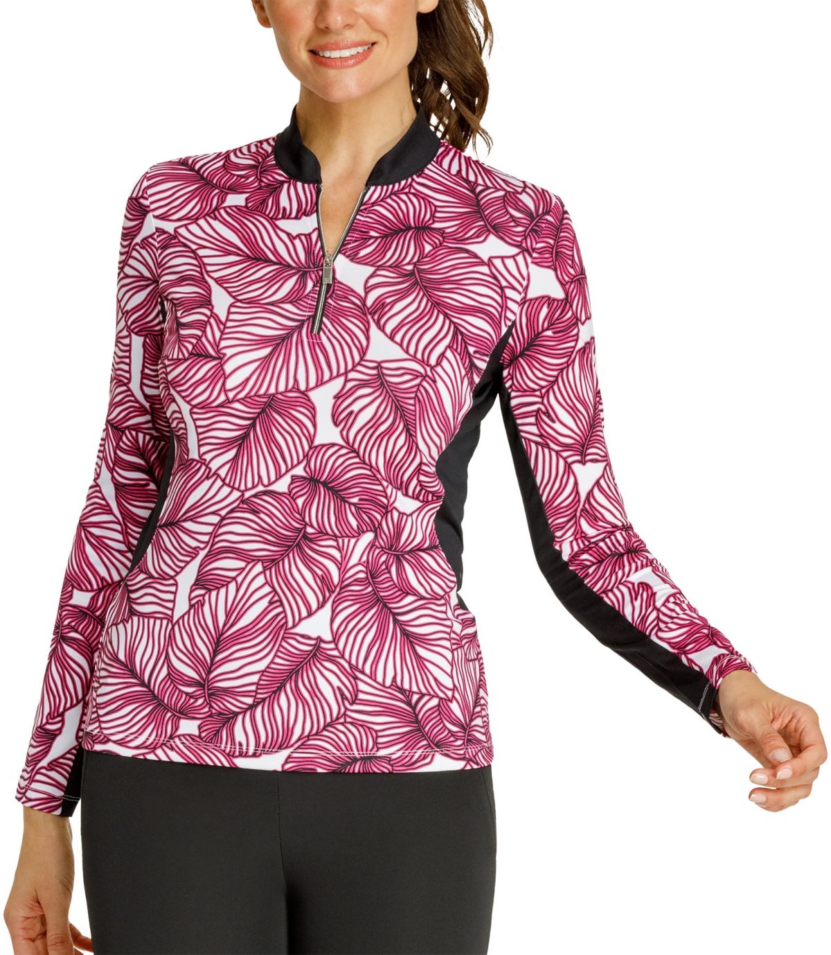 Tail Activewear Womens Lila Grace Long Sleeve Golf Top - Pink, Size: Large