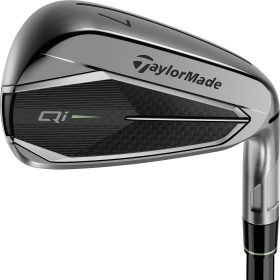 TaylorMade Qi Gunmetal Edition Irons 2025 - LEFT - 5-PW,AW - MAX 85 MT BLK R - Golf Clubs