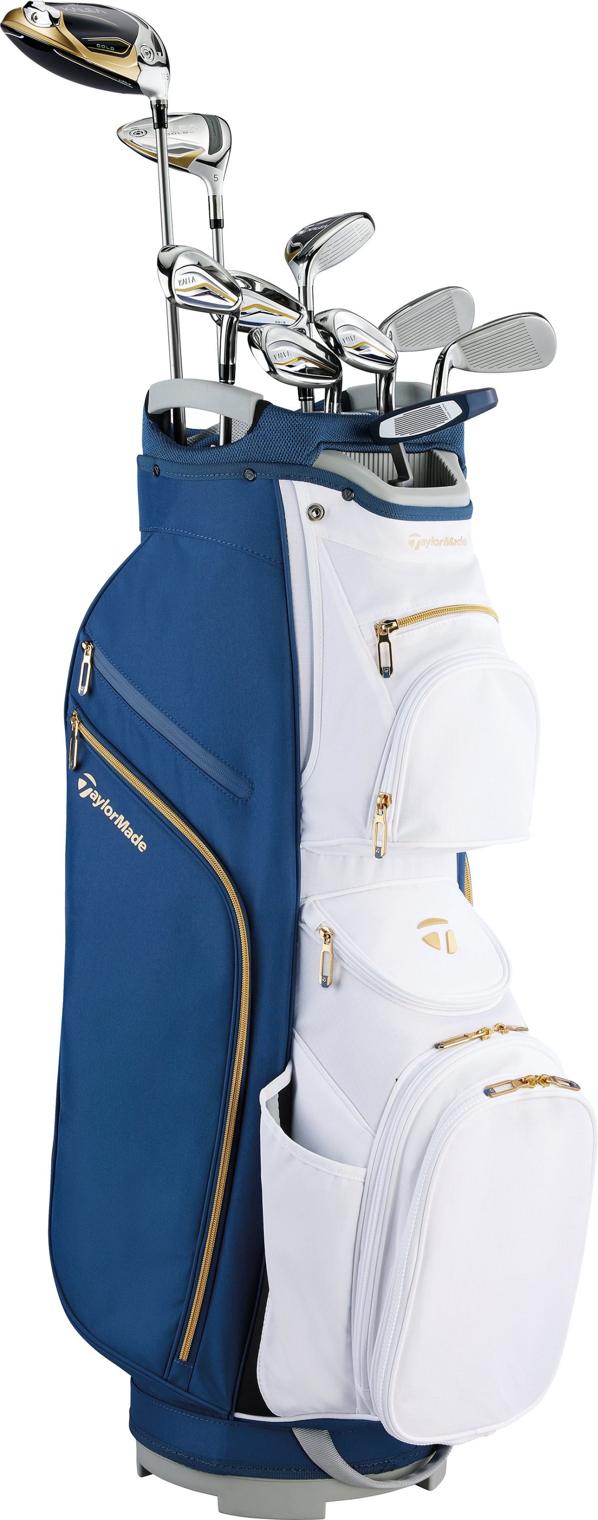 TaylorMade Womens Kalea Gold Complete Golf Package Set - Cart Bag - Cart Bag - GREY/WHITE - RIGHT