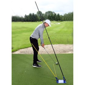 The Swing Plate Dual Golf Swing Trainer (w/ Alignment Sticks & Extension Pole)