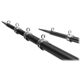 Tigress XD 3K Carbon Fiber Telescoping Outrigger Poles - Matte Black/Silver