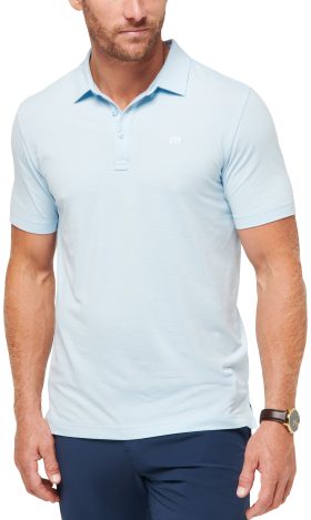 TravisMathew The Heater Men's Golf Polo Shirt - Blue, Size: Large