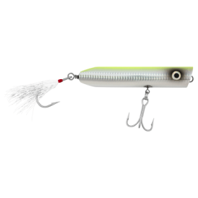 Tsunami Timber Lures Striper Popper - 2 oz. - Chartreuse Back/Silver