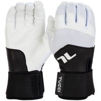 Tucci Napoli Pro Adult Baseball Batting Gloves in White/Black Size Medium