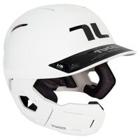 Tucci Potenza Batting Helmet w/ Jaw Flap in Matte White Size Large/X-Large (Right Handed Batter)