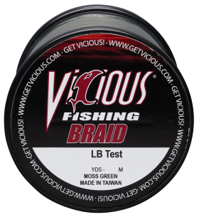 Vicious Fishing Standard Braid Fishing Line - Moss Green - 1500 Yards - 120 lb.