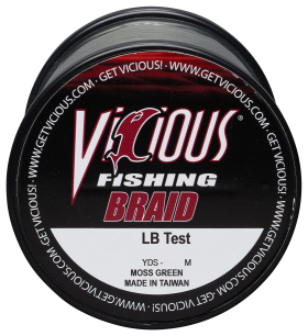 Vicious Fishing Standard Braid Fishing Line - Moss Green - 1500 Yards - 15 lb.