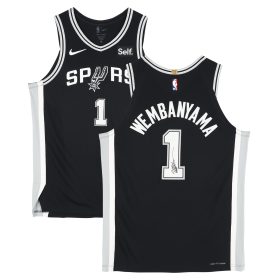 Victor Wembanyama San Antonio Spurs Autographed Nike Black Icon Edition Authentic Jersey with Sponsor Patch