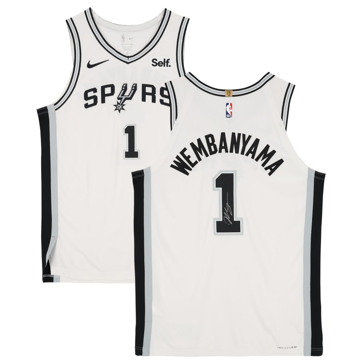 Victor Wembanyama San Antonio Spurs Autographed Nike White Association Edition Authentic Jersey with Sponsor Patch