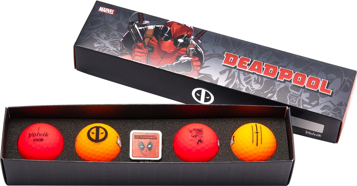 Volvik Vivid Marvel 3.0 Golf Ball Gift Set - Deadpool