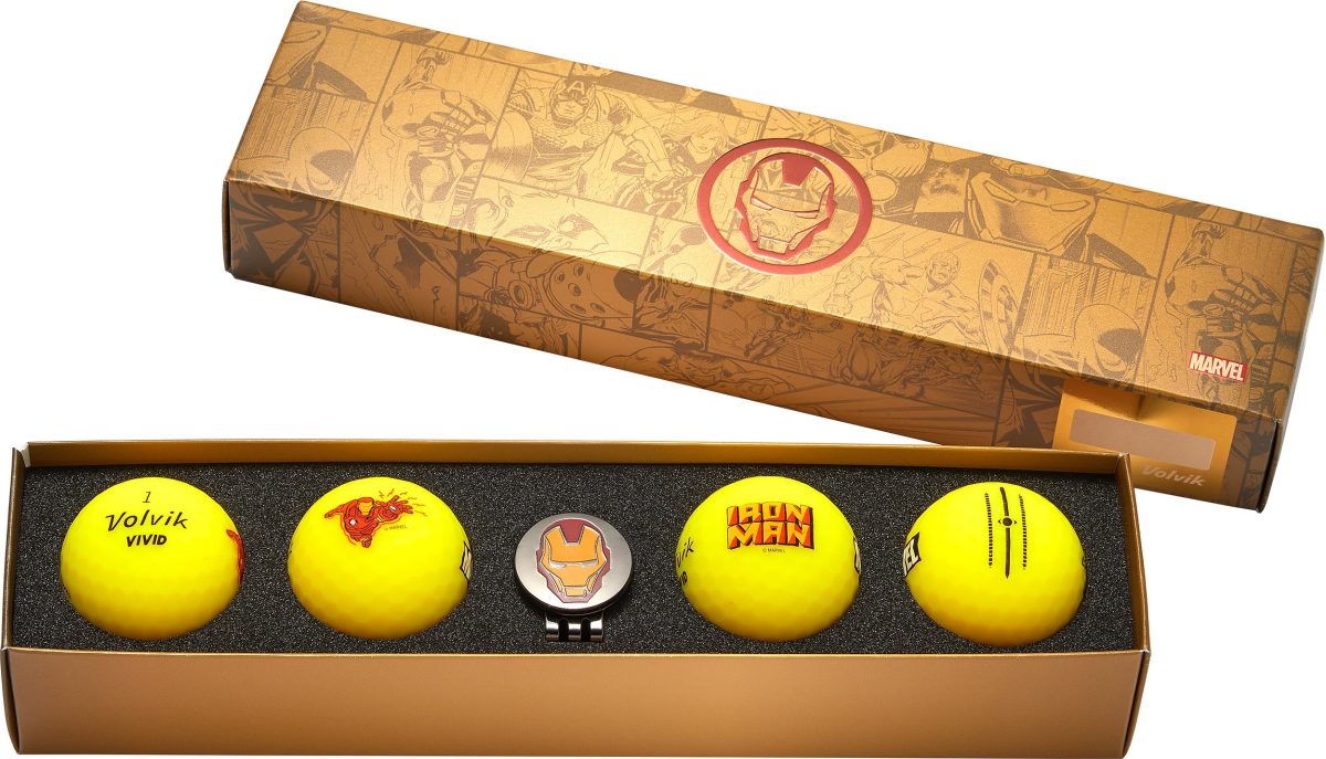 Volvik Vivid Marvel 3.0 Golf Ball Gift Set - Iron Man