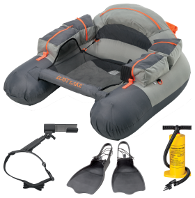 White River Fly Shop Lost Lake Float Tube Combo - Gray/Orange