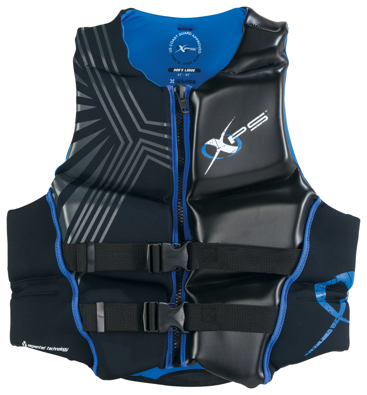 XPS Platinum Neoprene Segmented Life Jacket for Men - Black/Royal - S