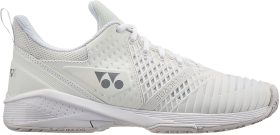 Yonex Women's Power Cushion Sonicage 3 Tennis Shoes (White/Silver)