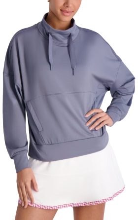 Zero Restrcition Womens Evie Mock Golf Sweater - Blue, Size: X-Large