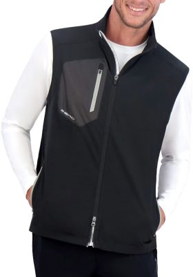 Zero Restriction Z700 Full Zip Men's Golf Vest - Black, Size: Medium