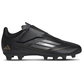 adidas Boys adidas F50 Club Hook-and-Loop - Boys' Grade School Soccer Shoes Black/Iron Metallic/Gold Metallic Size 5.0