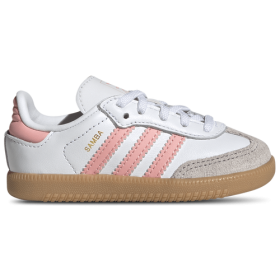 adidas Originals Boys adidas Originals Samba - Boys' Toddler Soccer Shoes White/Semi Pink Spark/Gum Size 10.0