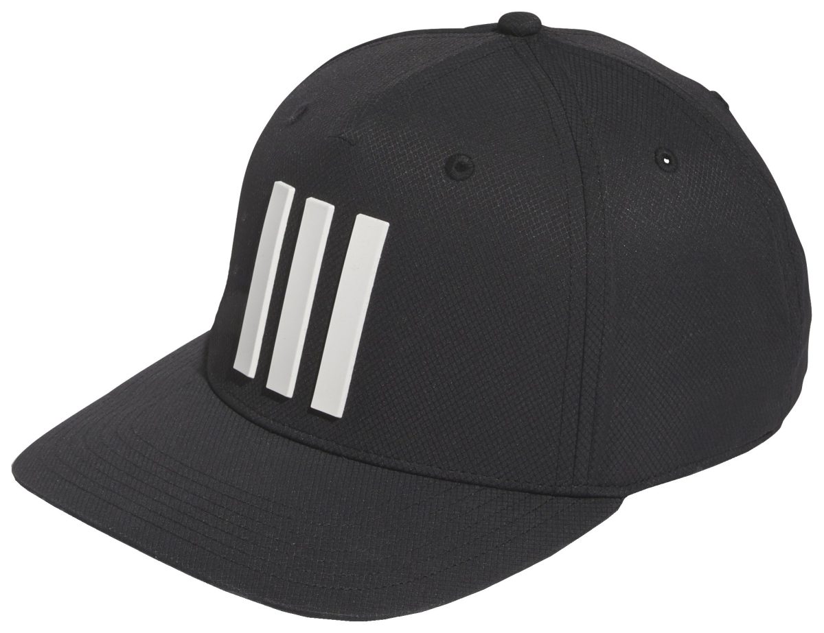 adidas Tour 3 Stripe Men's Golf Hat - Black