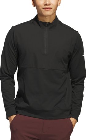 adidas Ultimate365 Tour Quarter Zip Men's Golf Pullover - Black, Size: Small