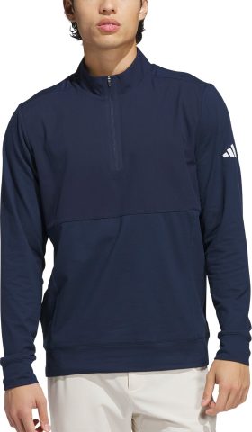 adidas Ultimate365 Tour Quarter Zip Men's Golf Pullover - Blue, Size: Small