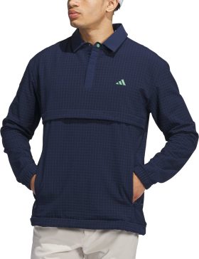 adidas Ultimate365 Tour WIND.RDY Quarter Zip Men's Golf Pullover - Blue, Size: Large